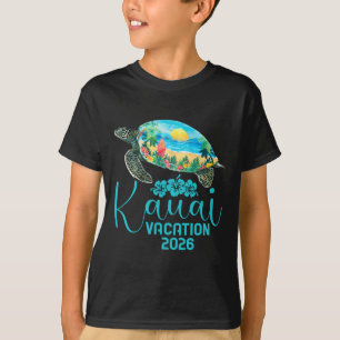 T-shirt Voyage à Kauai Hawaï 2026 Tortue de mer Vacances d