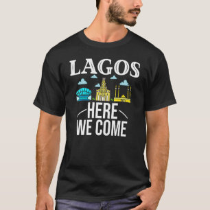 T-shirt Voyage à Lagos Nigeria Carte du paysage urbain