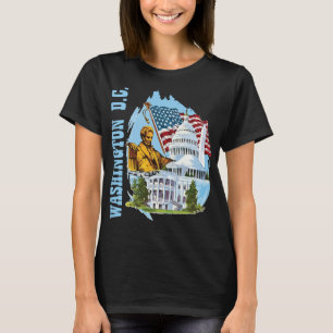 T-shirt Voyage à Washington DC Capitole Rétro Bleu