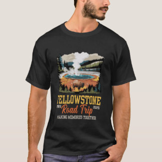 T-shirt Voyage à Yellowstone 2026 Famille Créant des Souve