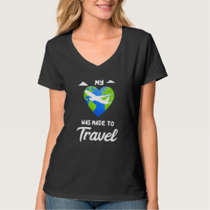 T-shirt Voyage Avion Globe Hôtesse de l'air Vol A