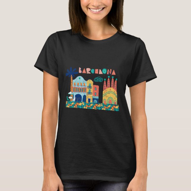T-shirt Voyage Barcelone Espagne Europe Espagne Famille es (Devant)