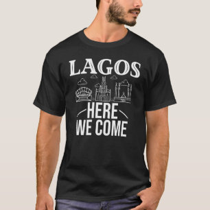 T-shirt Voyage Carte Lagos Nigeria Ville Skyline