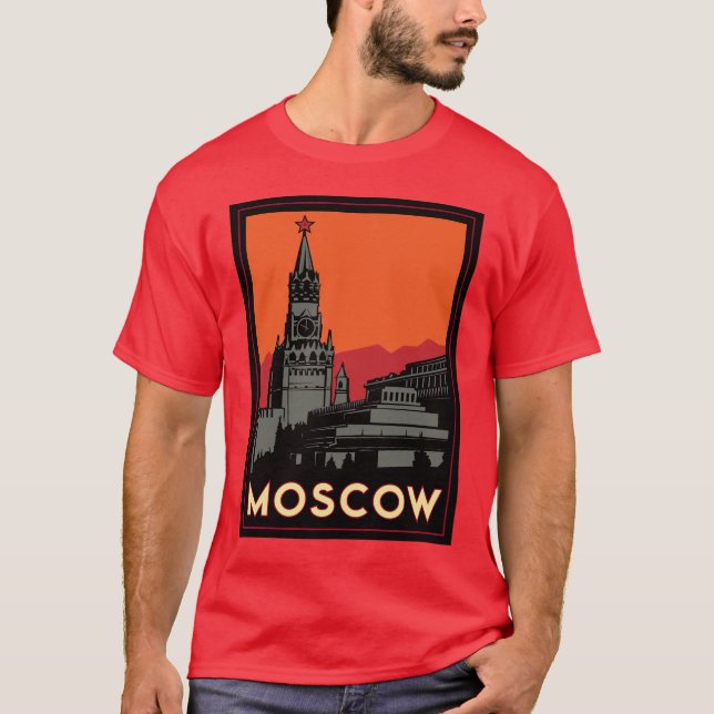 T-shirt voyage d'art déco de Moscou Russie le Kremlin (Devant)