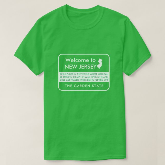 T-shirt Voyage de bienvenue au New Jersey Funny Highway Si (Design devant)