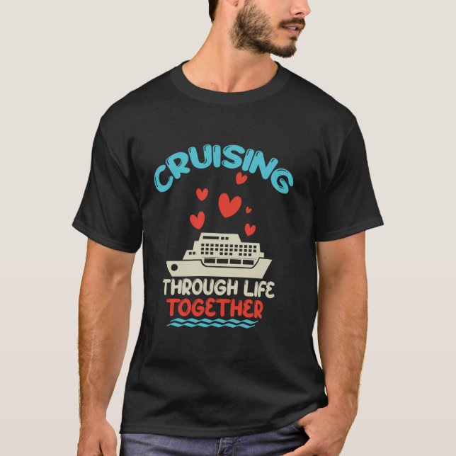 T-shirt Voyage de croisière 2024 Anniversaire familial Cou (Devant)