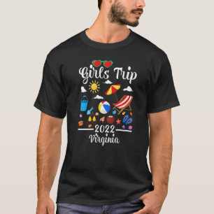 T-shirt Voyage de filles 2022 Vacances d'été Virginia Beac