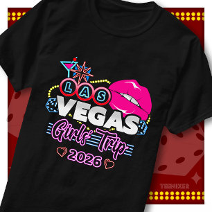 T-shirt Voyage de filles à Las Vegas 2026 Enseigne Casino 