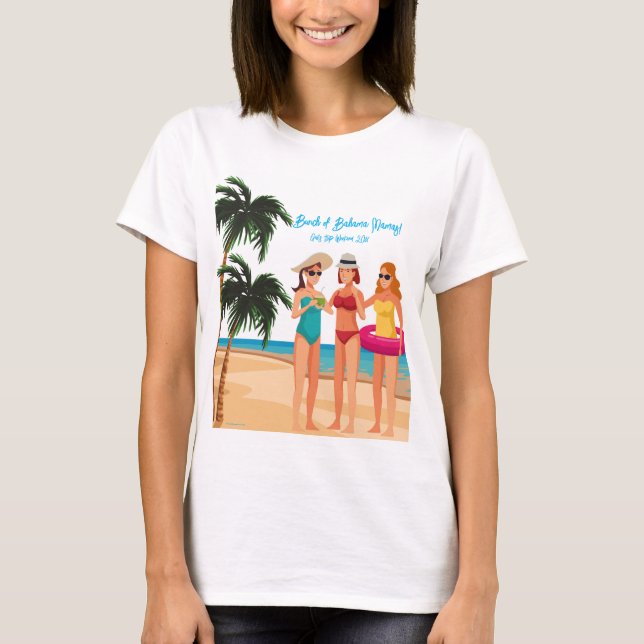 T-shirt Voyage de filles aux Bahamas Fête de Bachelorette (Devant)