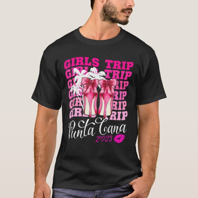 T-shirt Voyage de filles Punta Cana 2023 Womens Week-end v (Devant)