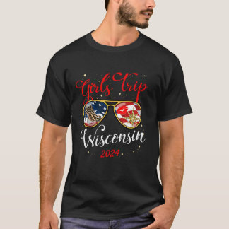 T-shirt Voyage de filles Wisconsin 2024 Week-end pour femm