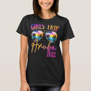 T-shirt Voyage des filles Aruba 2022 Lunettes de soleil co
