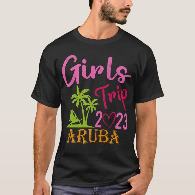 T-shirt Voyage Des Filles Aruba 2023 Pour Les Femmes Week- (Devant)