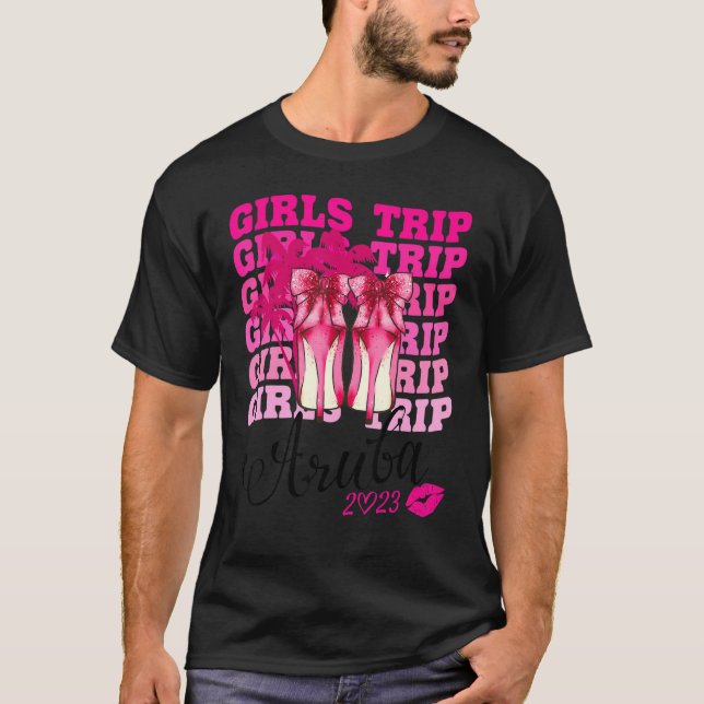 T-shirt Voyage Des Filles Aruba 2023 Pour Les Filles Week- (Devant)