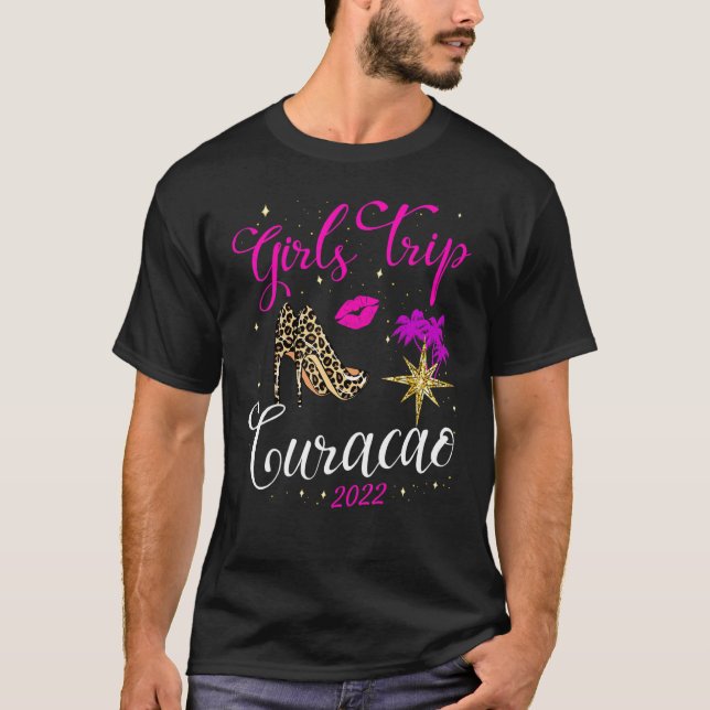T-shirt Voyage Des Filles Curacao 2022 Pour Les Filles Wee (Devant)