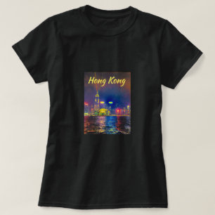 T-shirt Voyage des lumières du port de Hong Kong