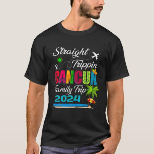T-shirt Voyage droit 2024 Vacances en famille Cancun Mexiq