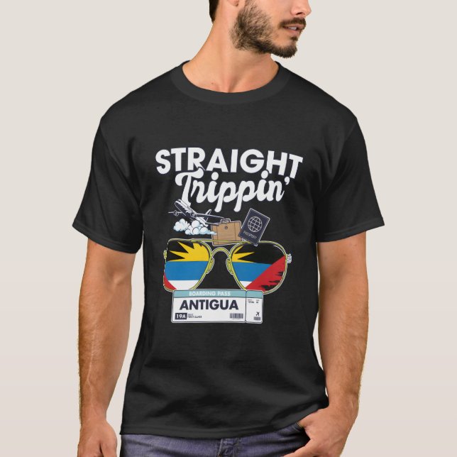 T-shirt Voyage droit' Antigua Vacation Tour Voyage Tri (Devant)