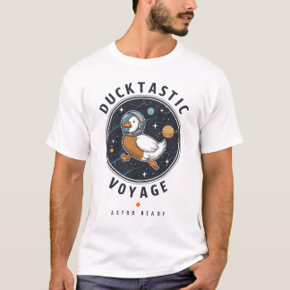 T-shirt Voyage Ducktastic - Le canard prêt Astro dans l'es