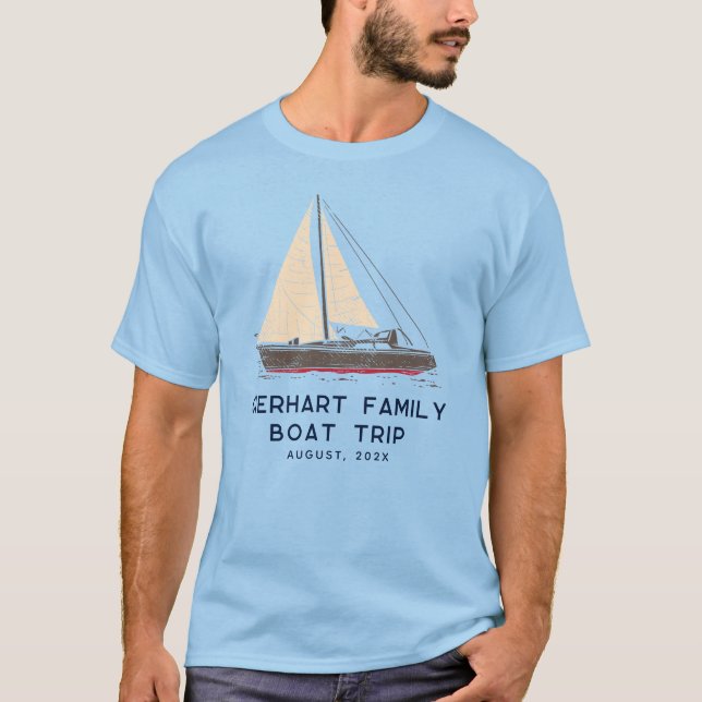 T-shirt Voyage en bateau de famille nautique voile personn (Devant)