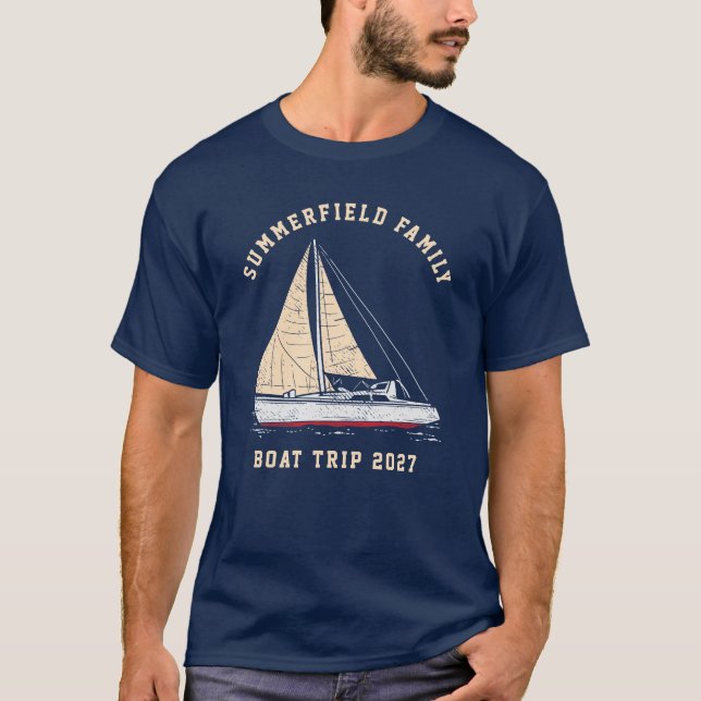 T-shirt Voyage en bateau de la famille d'appariement nauti (Devant)