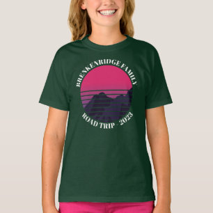 T-shirt Voyage en famille Mountain Retro Réunion personnal