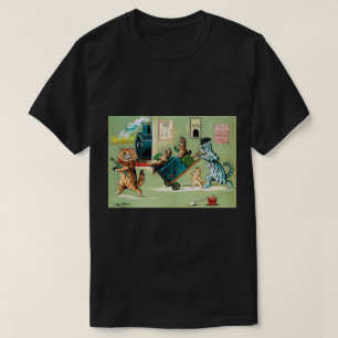T-shirt Voyage en train de la famille des chats, Louis Wai