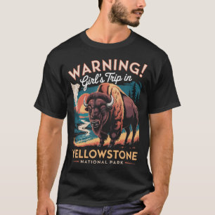 T-shirt Voyage entre filles Wyoming Buffalo Bison Yellowst