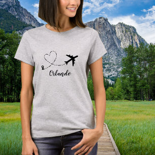 T-shirt Voyage Famille Vacances Avion & Lieu Personnalisé