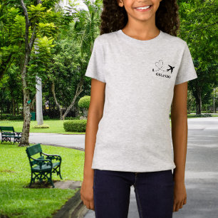 T-Shirt Voyage Famille Vacances Avion & Lieu Personnalisé