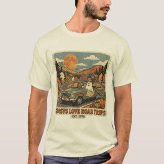 T-shirt Voyage Fantôme Rétro Années 70 Automne Halloween