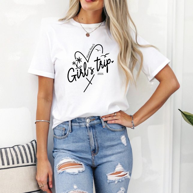 T-shirt Voyage Filles Plage Personnalisée Destination Voya (Créateur téléchargé)