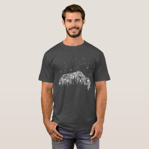 T-shirt Voyage gris de trekking de galaxie d'étoiles de
