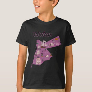 T-shirt Voyage Jordanie Carte Amman Pétra Mer Morte Famill