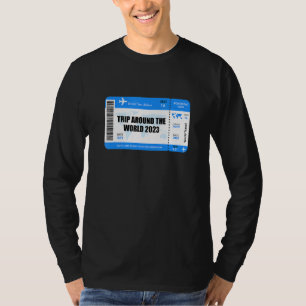 T-shirt Voyage mondial 2023 disant billet d'avion voyage a