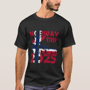 T-shirt Voyage Norvège 2025 Drapeau Norvège