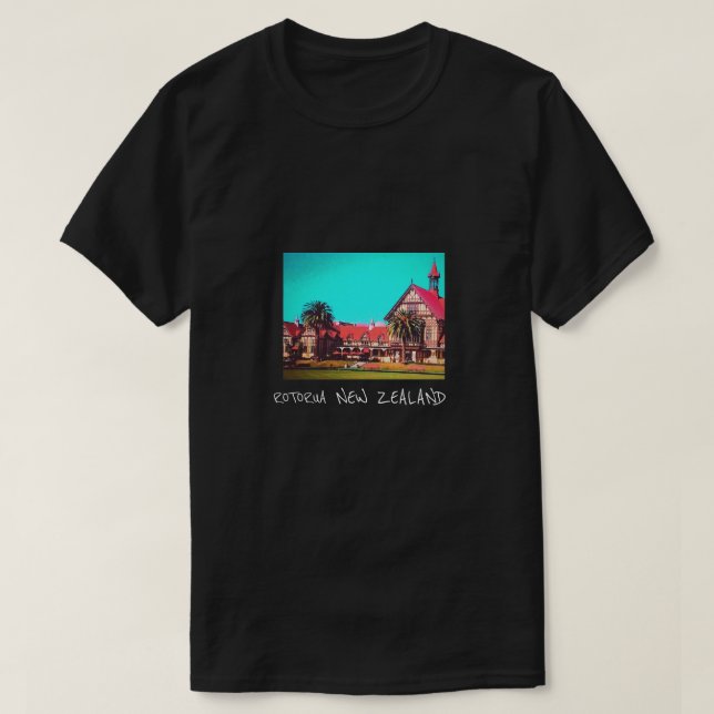T-shirt Voyage Nouvelle-Zélande musée Rotorua (Design devant)