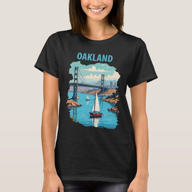 T-shirt Voyage Oakland California Bay Bridge Port (Devant)