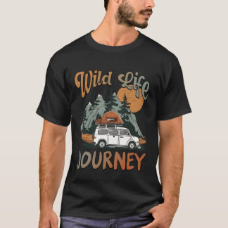 T-shirt Voyage rétro de la faune de camping