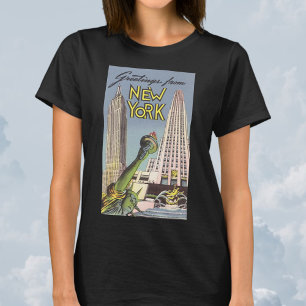 T-shirt Voyage Rétro, Monuments Emblématiques de New York