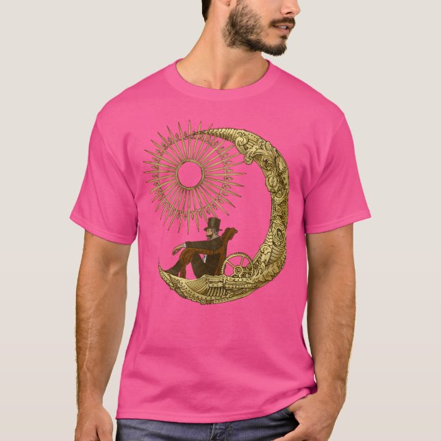 T-shirt Voyage sur la lune (bleu) (Devant)