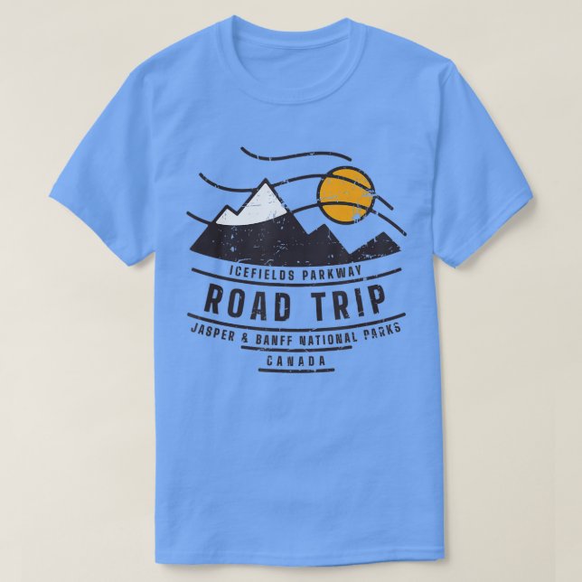T-shirt Voyage sur la route du Canada Japer Parcs nationau (Design devant)
