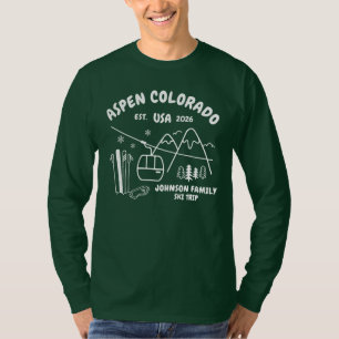 T-shirt Voyage sur mesure en ski pour famille, amis et gro
