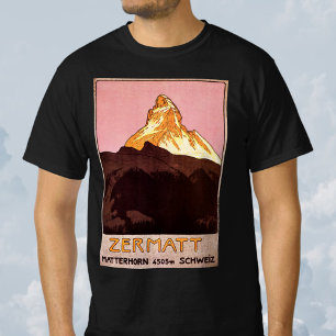 T-shirt Voyage vintage, Mont Matterhorn, Suisse