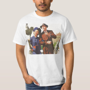 T-shirt Voyage Vintage, Touristes en Vacances Visite Touri