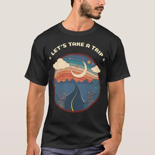 T-shirt Voyageons Retro Design Camper Super Cadeau (Devant)