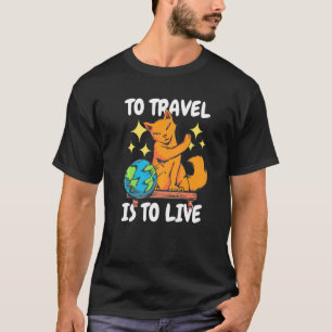 T-shirt Voyager, c'est vivre avec un chat