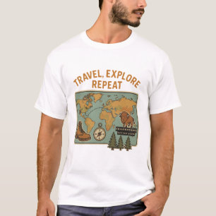 T-shirt Voyager Explorer Repeat - Parc national de Yellows