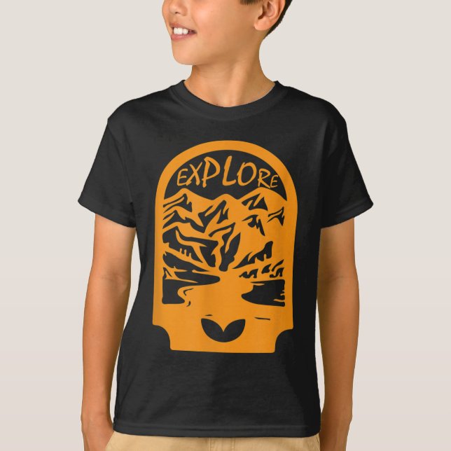 T-shirt Voyager Explorez Mountain Graphic Camping Décontra (Devant)