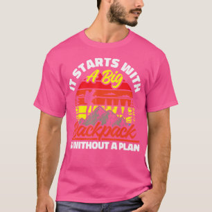 T-shirt Voyager Grand Sac À Dos Sans Plan Randonnée Voyage